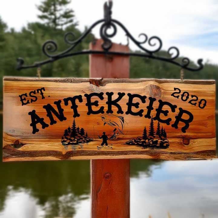 Gone Fishing Sign - Calico Wood Signs