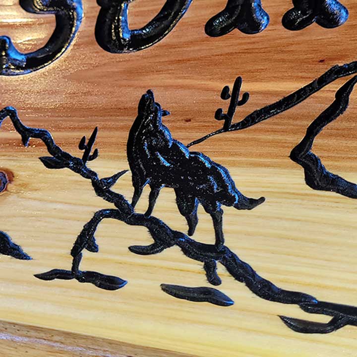 Western Sign w Coyote Howling