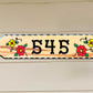 Calico Wood Signs - Wooden House Number Signs with Flowers