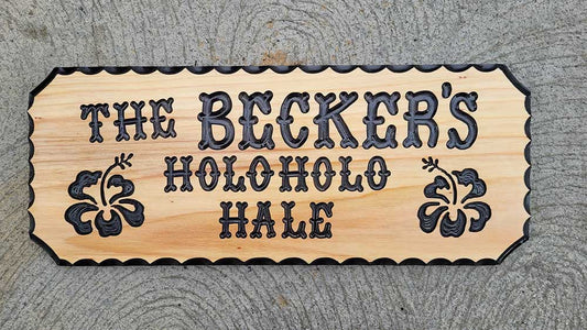 Hibiscus Flowered Personalized Garden Signs - Calico Wood Signs