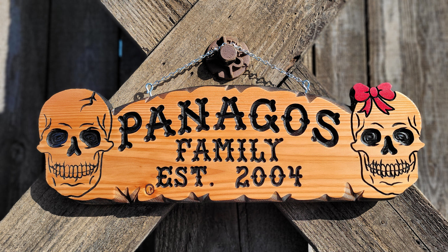 Calico Wood Signs - Skull Sign