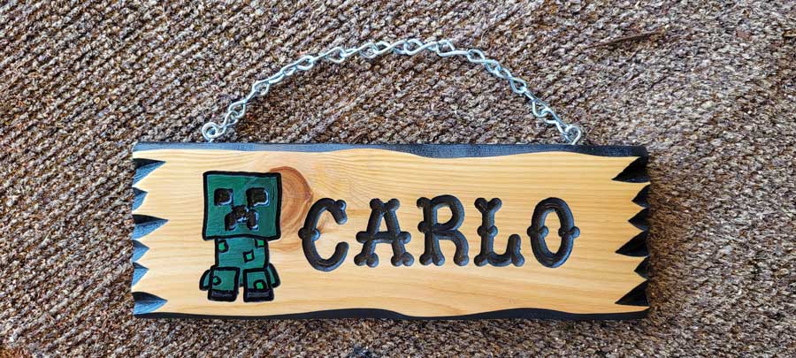 Kids Room Sign with creeper