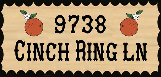 Calico Wood Signs - Cinch Ring Ln Address Signs