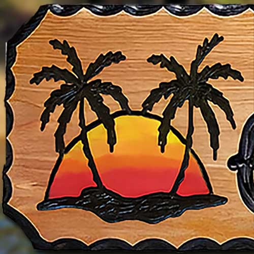 Hand-Carved Sun Wood Sign – Custom Design with Freehand Art