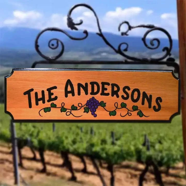 Handcrafted Grape Wood Signs