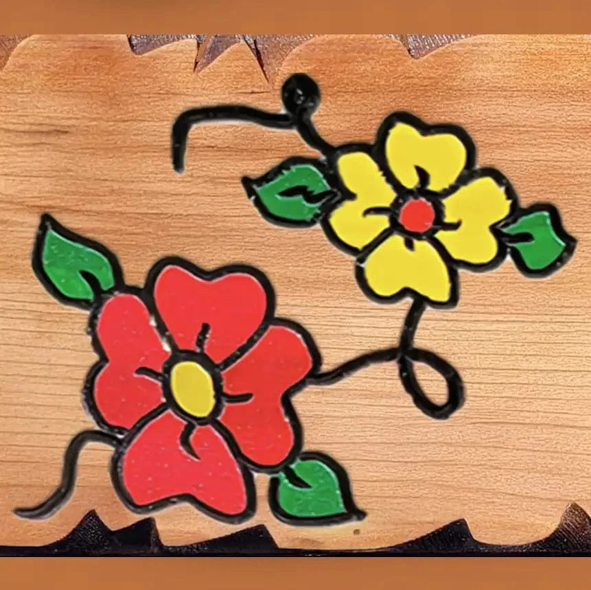 Hummingbird and Flowers Wooden Sign