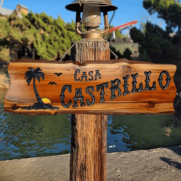 Beach House Signs Palm Tree