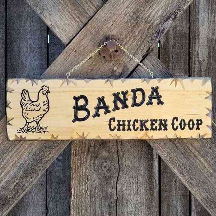 Chicken Outlined Wooden Farm Signs