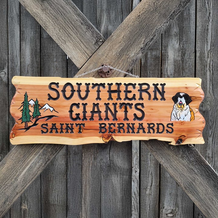 Custom Wood Sign Saint Bernard - Calico Wood Signs