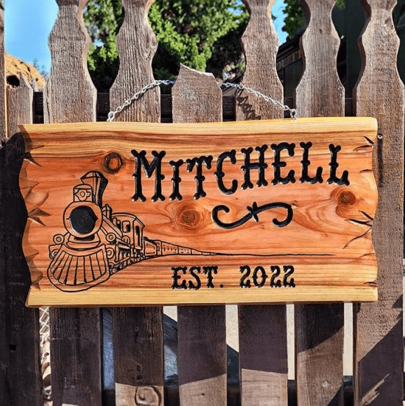 Custom Wood Sign Train