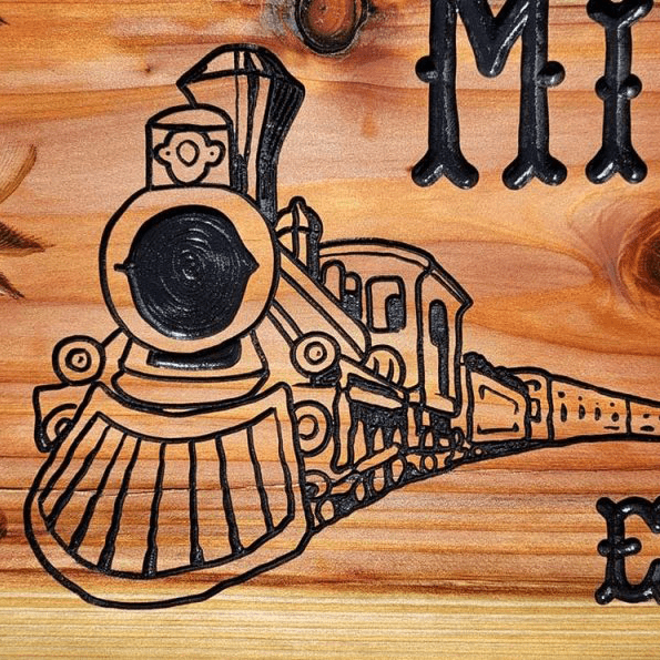 Custom Wood Sign Train