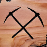 Custom Wood Sign w Mining Car & Pickaxe