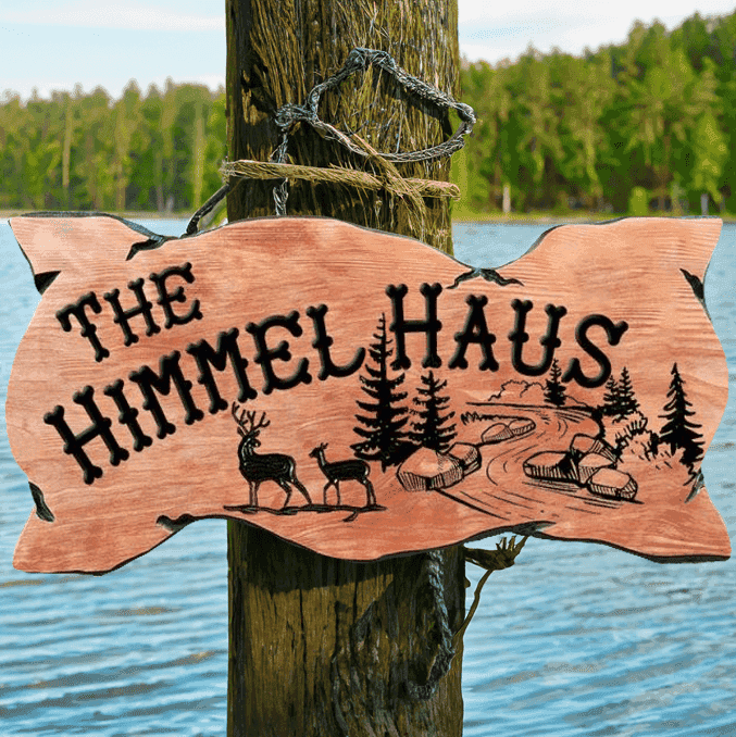 Custom Wood Sign w Mountain & Deer