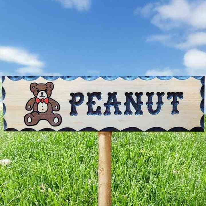 Custom Wood Sign w Teddy Bear