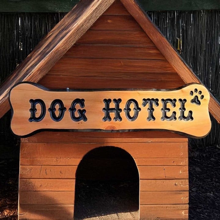 Dog House Bone Wood Sign