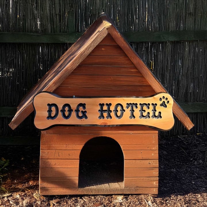 Dog House Bone Wood Sign - Calico Wood Signs