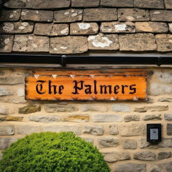 Handcrafted Old English Calico Wood Signs - Calico Wood Signs