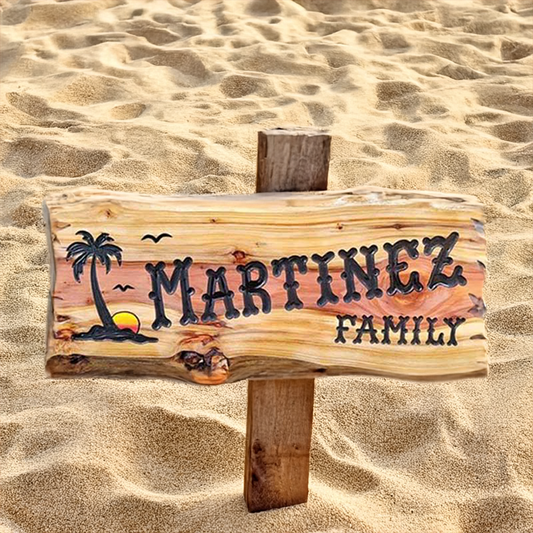 Venice Beach Sign w Palm Tree Silhouette