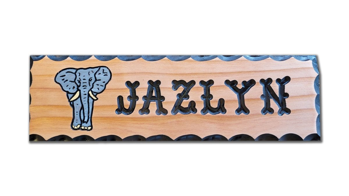 Majestic Elephant Wooden Plaque - Calico Wood Signs