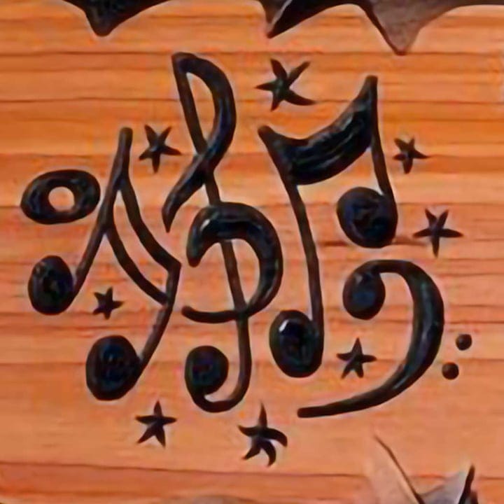 Wooden Sign Clipart Music Notes