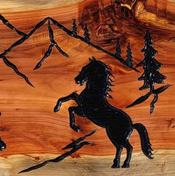 Forest Mountain Horse Stallion - Calico Wood Signs