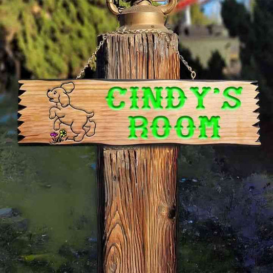 Puppy Kids Room Wood Sign