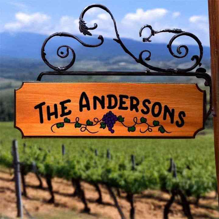 Handcrafted Grape Wood Signs