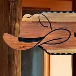 Custom Wood Sign w Cowboy Hat Western Style