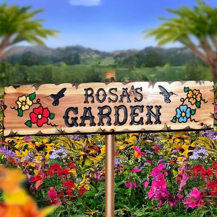 Hummingbird and Flowers Wooden Sign - Calico Wood Signs