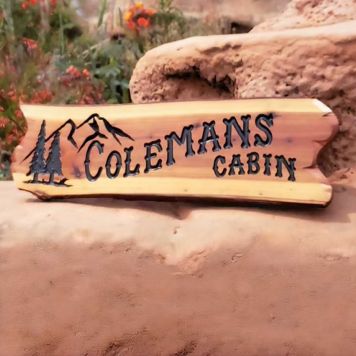 Wooden Yard Signs with Mountains - Calico Wood Signs