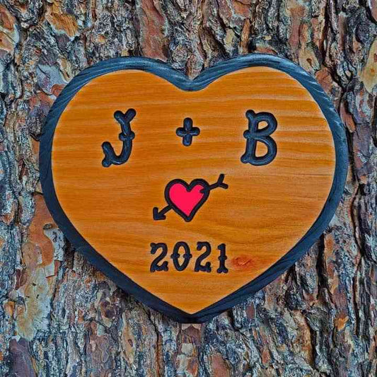 Small Love Heart Shaped Wood Sign