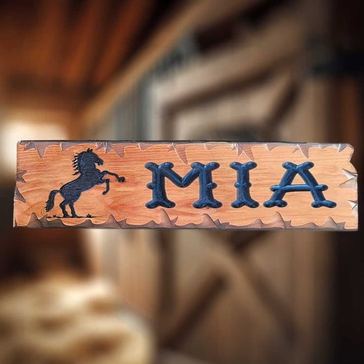 Custom Wood Horse Stall Signs