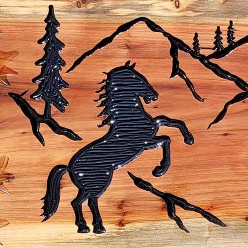 Forest Mountain Horse Stallion - Calico Wood Signs
