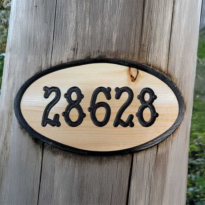 House Number Signs Oval - Calico Wood Signs