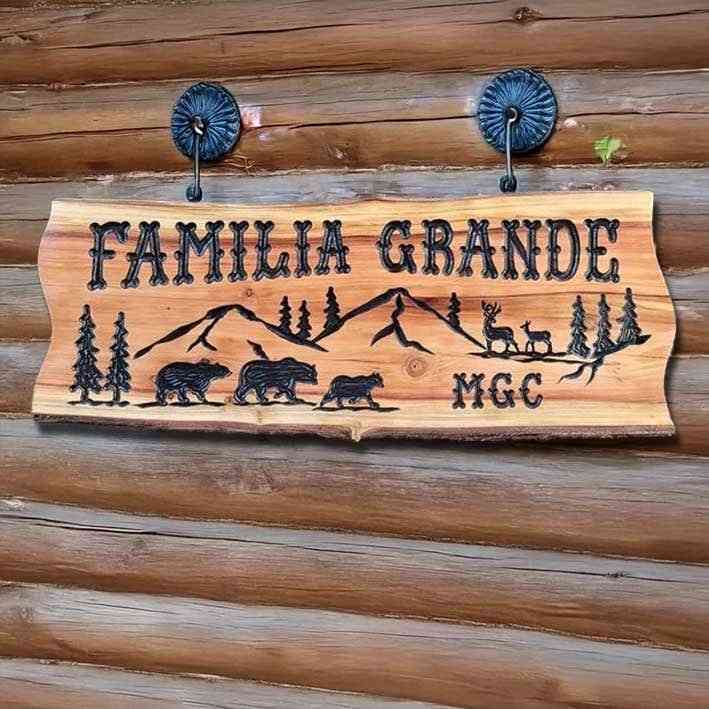 Wooden House Signs w Bears & Deer