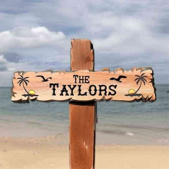 Home Decor Beach Themed Family Sign