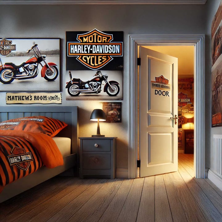 Kids Room Ideas Motorcycle - Calico Wood Signs