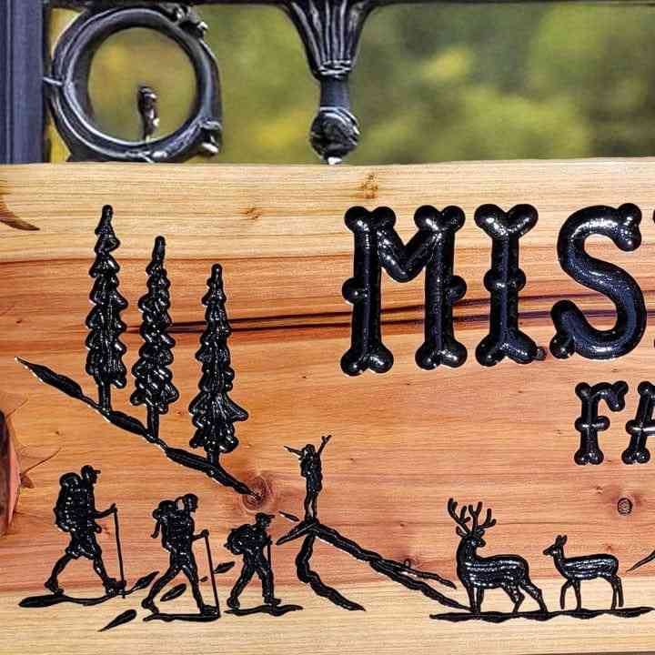 Personalized Camping Signs w Bears Deer Hawk