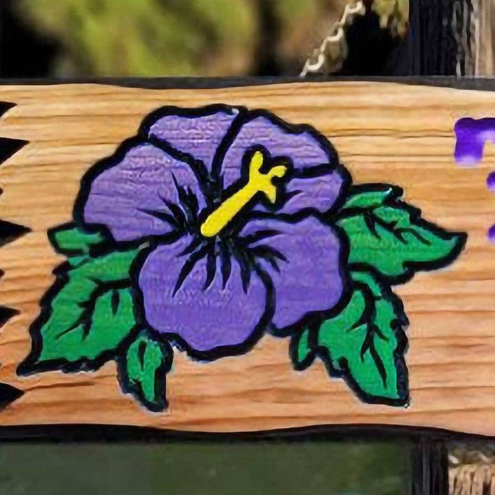 Hibiscus Kids Room Wood Sign