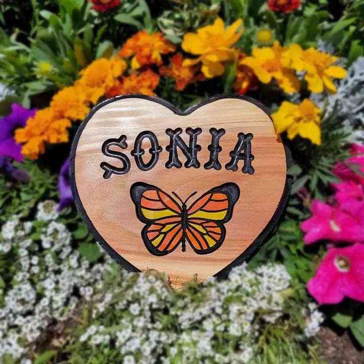 Wooden Sign: Enchanted Heart Butterfly