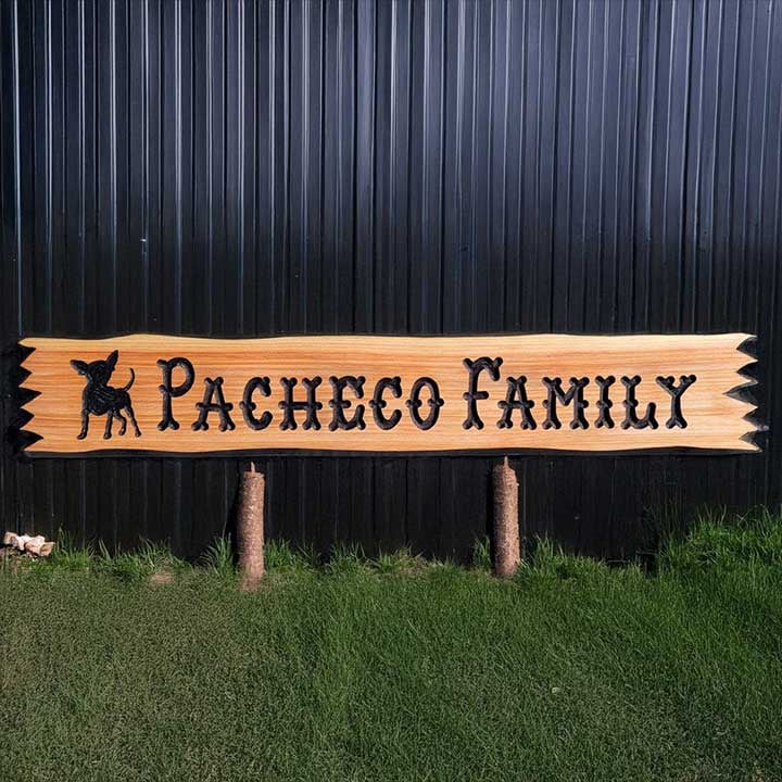 Puppy Silhouette Custom Wood Sign - Calico Wood Signs