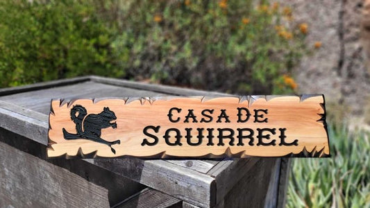 Calico Wood Signs - Squirrel Silhouette Lodge Signs