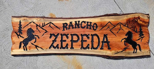 Rustic Wood Signs with Horse Silhouettes - Calico Wood Signs