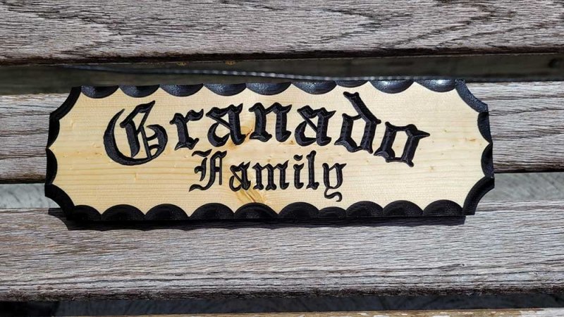 Wooden Family Name Signs in Old English - Calico Wood Signs