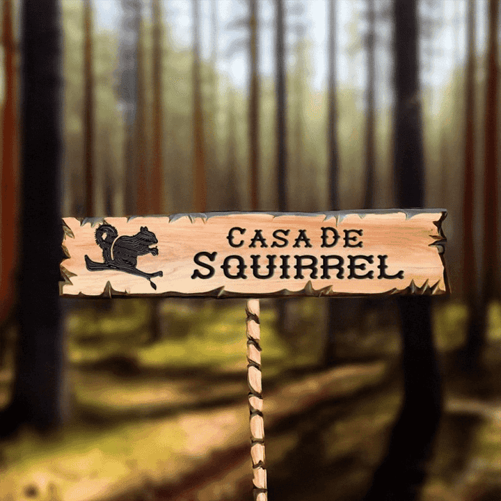 Squirrel Silhouette Lodge Signs