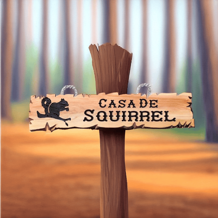 Squirrel Silhouette Lodge Signs