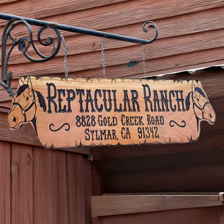 Western Signs Featuring Two Horse Heads - Calico Wood Signs