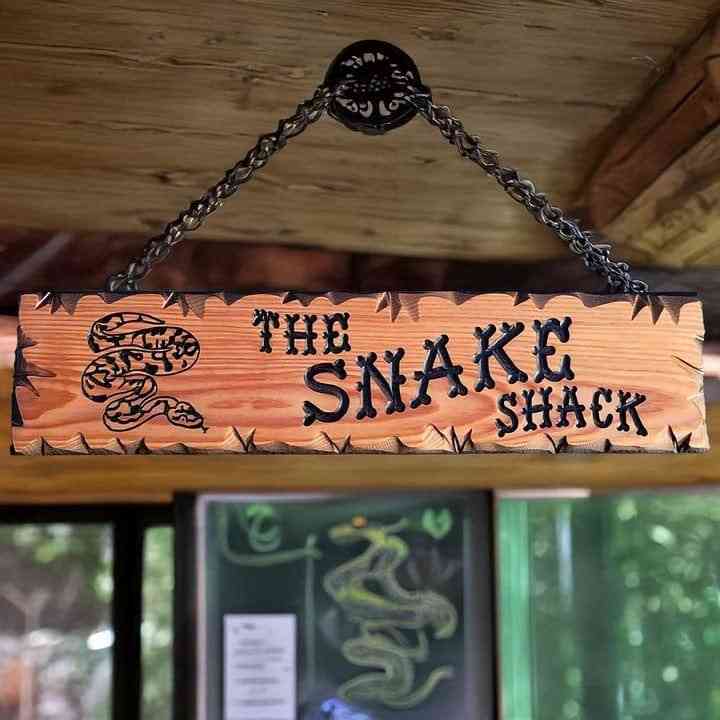 Wood Sign w Python Snake