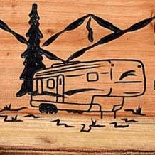 wooden camper signs w Camper Silhouette