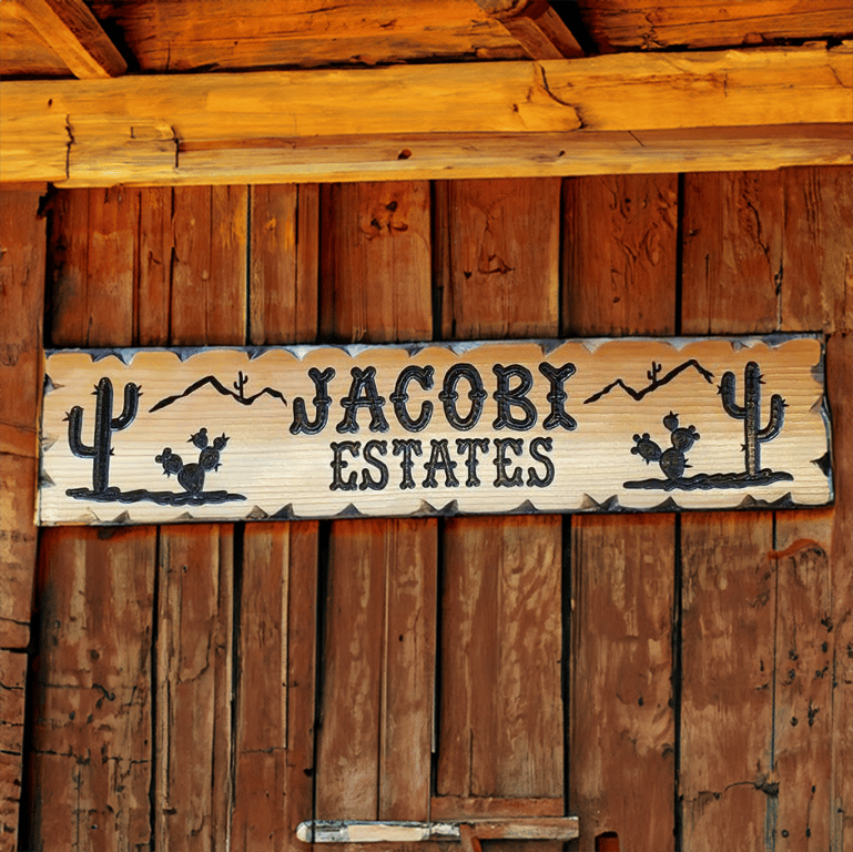 Wooden Home Decor Signs w Cacti Silhouettes - Calico Wood Signs